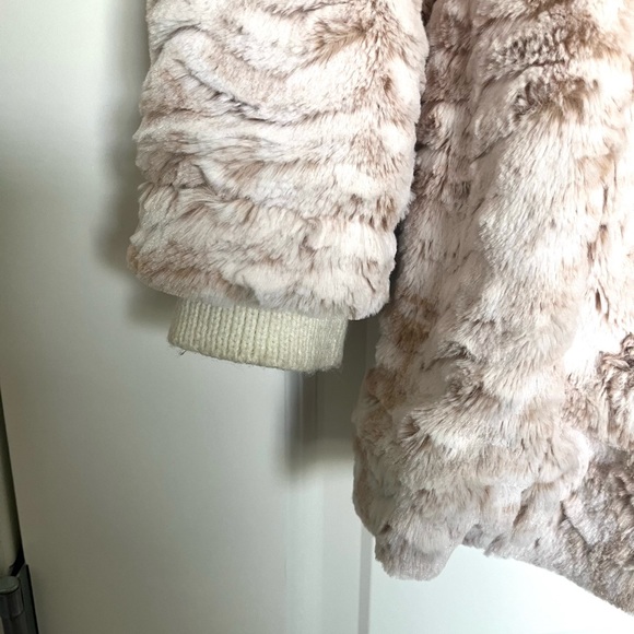 Free People faux fur coat double breasted tan brown fur jacket - Picture 2 of 7